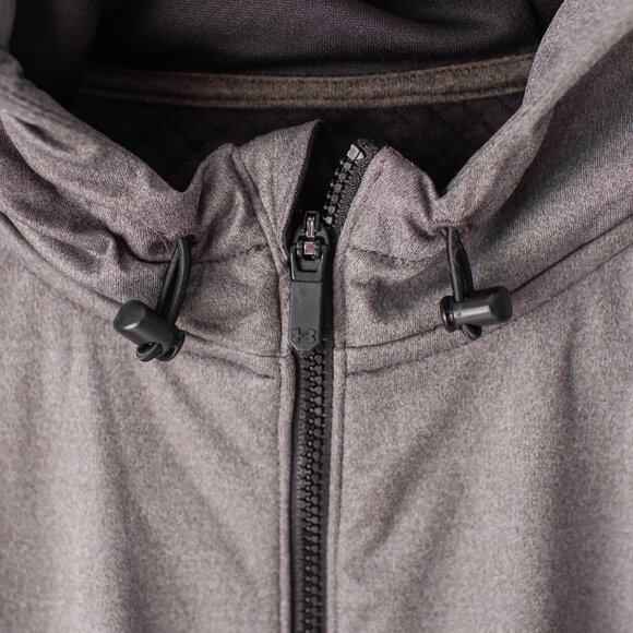 NEW Under Armour Women's Large Hooded Gore Windstopper Black Grey Zip Up Jacket - Picture 3 of 11